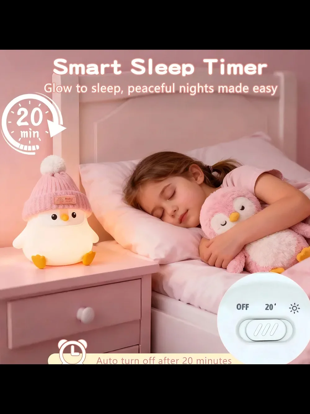 Original Penguin Pink Penguin Night Light